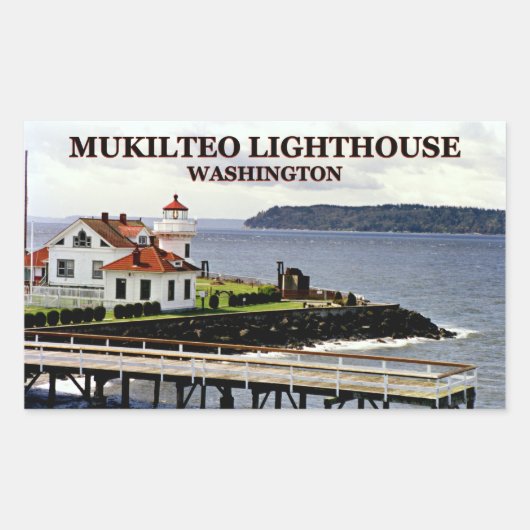 Mukilteo Light house, Washington Stickers 長方形シール (正面)