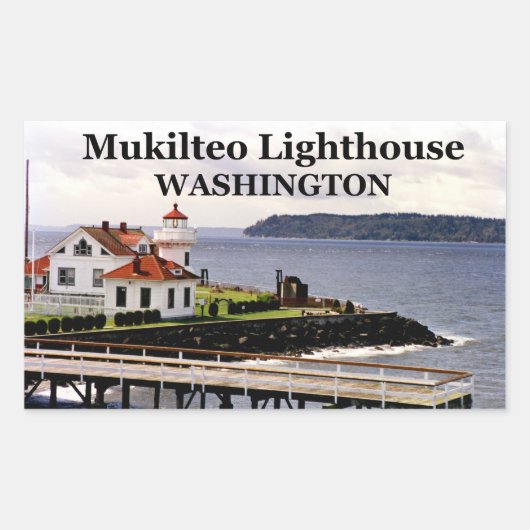 Mukilteo Light house, Washington Stickers #1 長方形シール (正面)