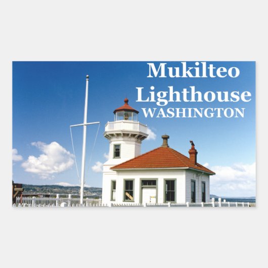 Mukilteo Light house, Washington Stickers #2 長方形シール (正面)
