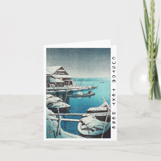 Mukôjima Hasui Kawaseの向こうずねのhangaの芸術で雪が降って下さい シーズンカード (正面)