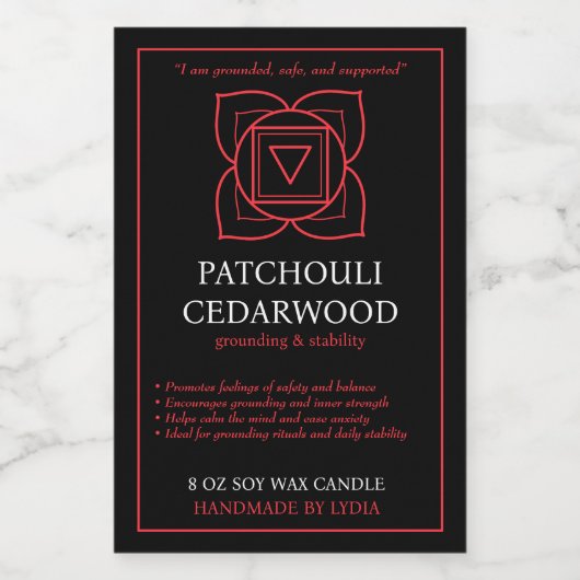 Muladhara Root Chakra Custom Candle Label  フードラベル (シングルラベル)