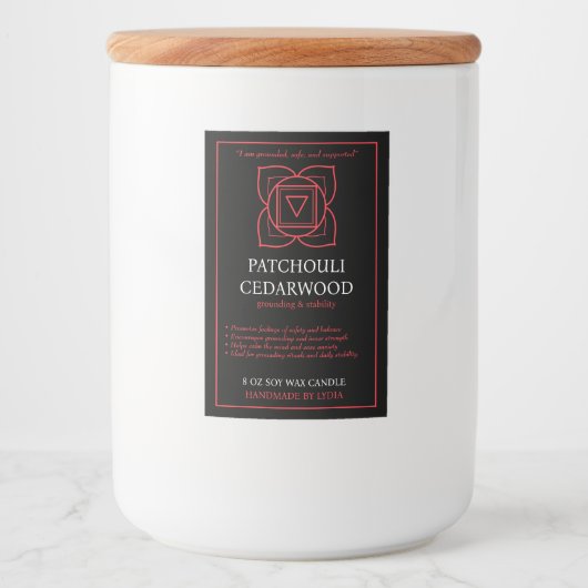 Muladhara Root Chakra Custom Candle Label  フードラベル (正面)