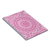 Mulberry Mandala Pink Kaleidoscope Design ノートブック (右側)