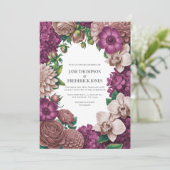 Mulberry, Mauve Clay & Soft Fig Wedding Invitation 招待状 (スタンド正面)