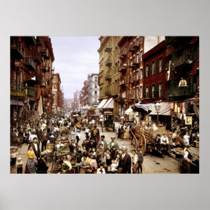 Mulberry Street, New York City, NY 1900 ポスター