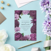 Mulberry Wine, Deep Fig & Dusty Lavender Wedding アクリル招待状 (インサイチュ (ウェディング))