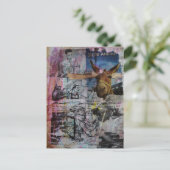 Mule and Men a unique Mixed Media Collage ポストカード (スタンド正面)