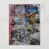 Mule and Men a unique Mixed Media Collage ポストカード (正面)