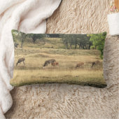 Mule Deer in a Field,オレゴン,ジョセフ ランバークッション (ブランケット)