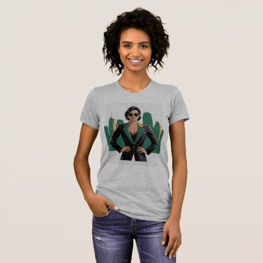 Mulher Chefe Brasileira Boss Lady Camiseta Empoder Tシャツ (正面フル)