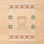 Mulled Spice Ugly Sweater Christmas Party アクリル招待状 (正面)