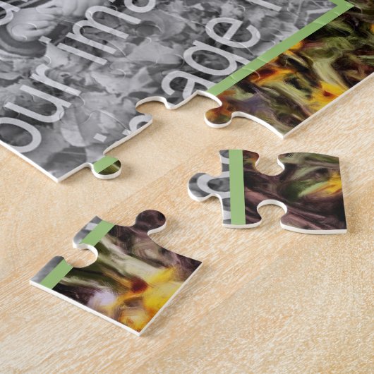 Mulleins黒い目のスーザン花あなたの写真を追加 ジグソーパズル (側面)