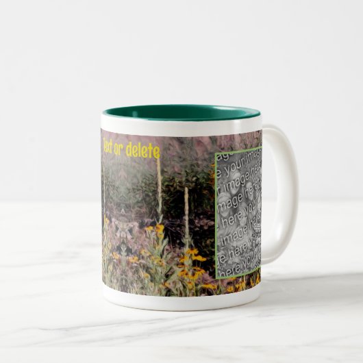 Mulleins黒い目のスーザン花あなたの写真を追加 ツートーンマグカップ (正面右)