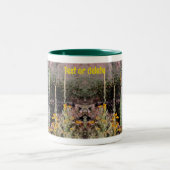 Mulleins黒い目のスーザン花あなたの写真を追加 ツートーンマグカップ (中央)