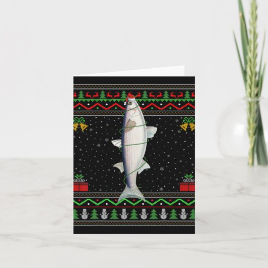 Mullet Fish Lover Matching Ugly Mullet Christmas T カード (正面)