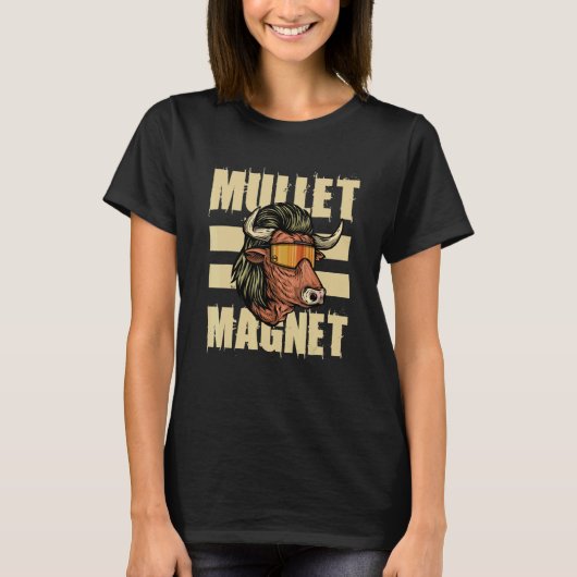 Mullet Magnet Country Redneck Haircut Tシャツ (正面)