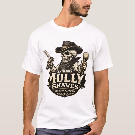 Mully Shaves – Outlaw Barber Design Tシャツ (正面)