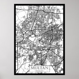 Multan Pakistan City Map ポスター
