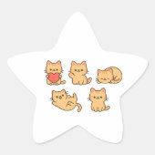 Multi‑Cat Sticker – Kawaii Cats Star Sticker 星シール (正面)