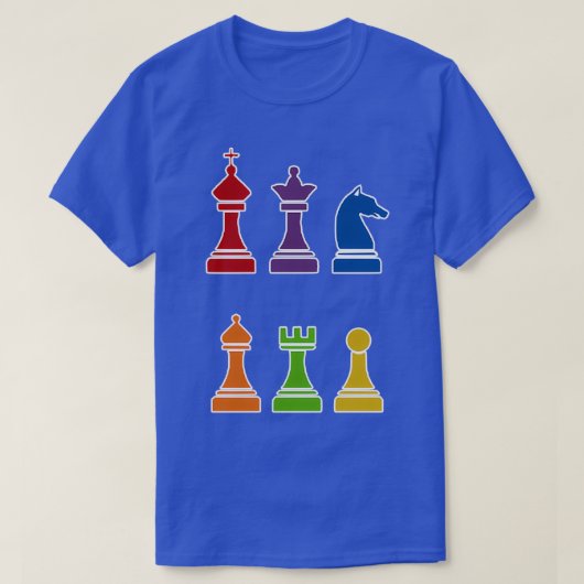 Multi Color Chess Piece Design Tシャツ (デザイン正面)