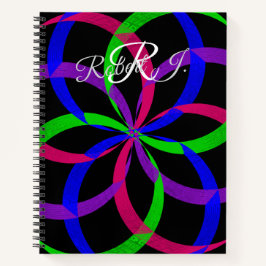 Multi Color Figure 8 Spiral Geometric Notebook ノートブック