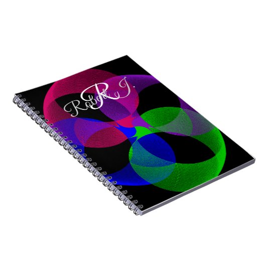 Multi Color Fusion Geometric Spiral Notebook ノートブック (右側)