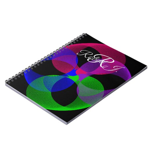 Multi Color Fusion Geometric Spiral Notebook ノートブック (左側)