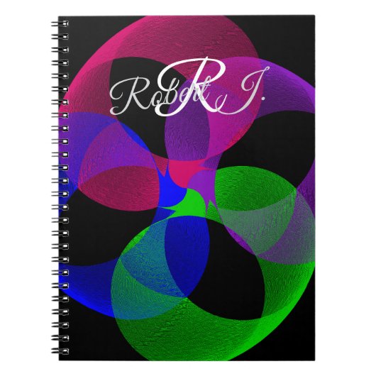 Multi Color Fusion Geometric Spiral Notebook ノートブック (正面)
