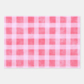 Multi-Color Gingham Checks Plaid Pattern Decoupage ラッピングペーパーシート (正面3)