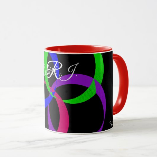Multi Color Interchange Geometric Coffee Mug マグカップ (正面右)