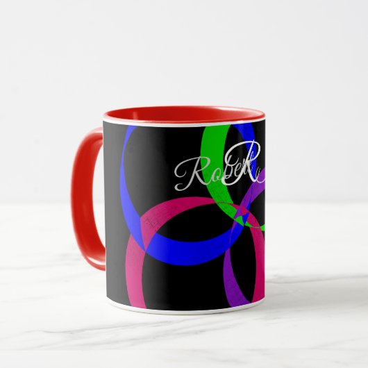 Multi Color Interchange Geometric Coffee Mug マグカップ (正面左)
