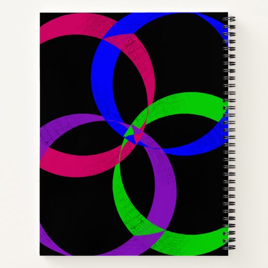 Multi Color Interchange Geometric Spiral Notebook ノートブック (裏面)