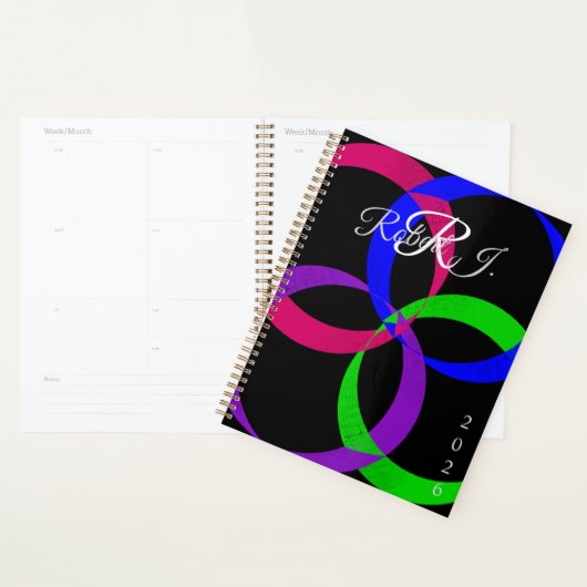 Multi Color Interchange Geometric Spiral Planner プランナー手帳 (ディスプレー)