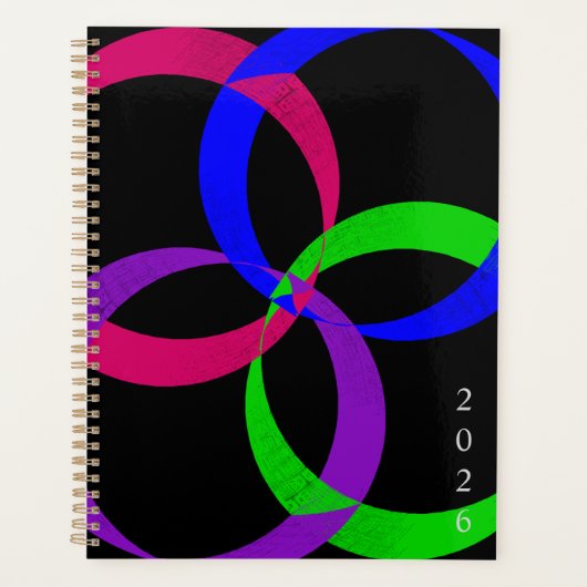 Multi Color Interchange Geometric Spiral Planner プランナー手帳 (正面)