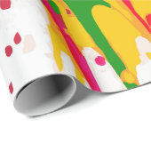 Multi-Color Paint Splat Pattern on White – Fun ラッピングペーパー (ロールコーナー)