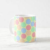 Multi-Color Pastel Dots Pattern コーヒーマグカップ (正面左)