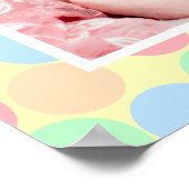 Multi-Color Pastel Dots Pattern Custom Baby Photo ポスター (角)
