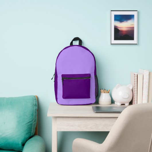 Multi-Color Purple Backpack プリントバックパック (インサイチュ)