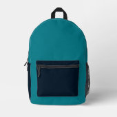 Multi-Color Teal Backpack プリントバックパック (正面)