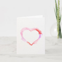 Multi-color Watercolor Heart Valentine's Day Card サンキューカード