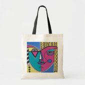 Multi-colored Abstract Portrait Tote トートバッグ (正面)