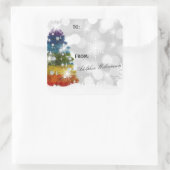 Multi-colored Christmas tree Gift Label スクエアシール (バッグ)
