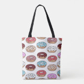 Multi-colored donuts hand drawn seamless pattern. トートバッグ (裏面)