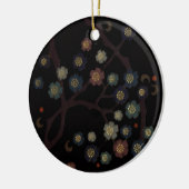 Multi-Colored Flowers On Black セラミックオーナメント (左)