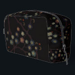 Multi-Colored Flowers On Black ドップキット<br><div class="desc">vintage flowers with leather texture in multi-colors on black background.</div>