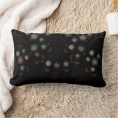 Multi-Colored Flowers On Black ランバークッション (ブランケット)