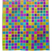 Multi Colored Jewel Mosaic シャワーカーテン (正面)