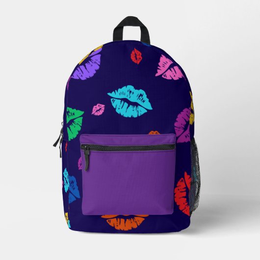 Multi-colored Lip Print Backpack プリントバックパック (正面)