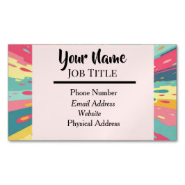 Multi-colored Splashy Business Card Magnet マグネット名刺