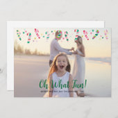 Multi Colored Striped Candy Cane Christmas Photo シーズンカード (正面/裏面)